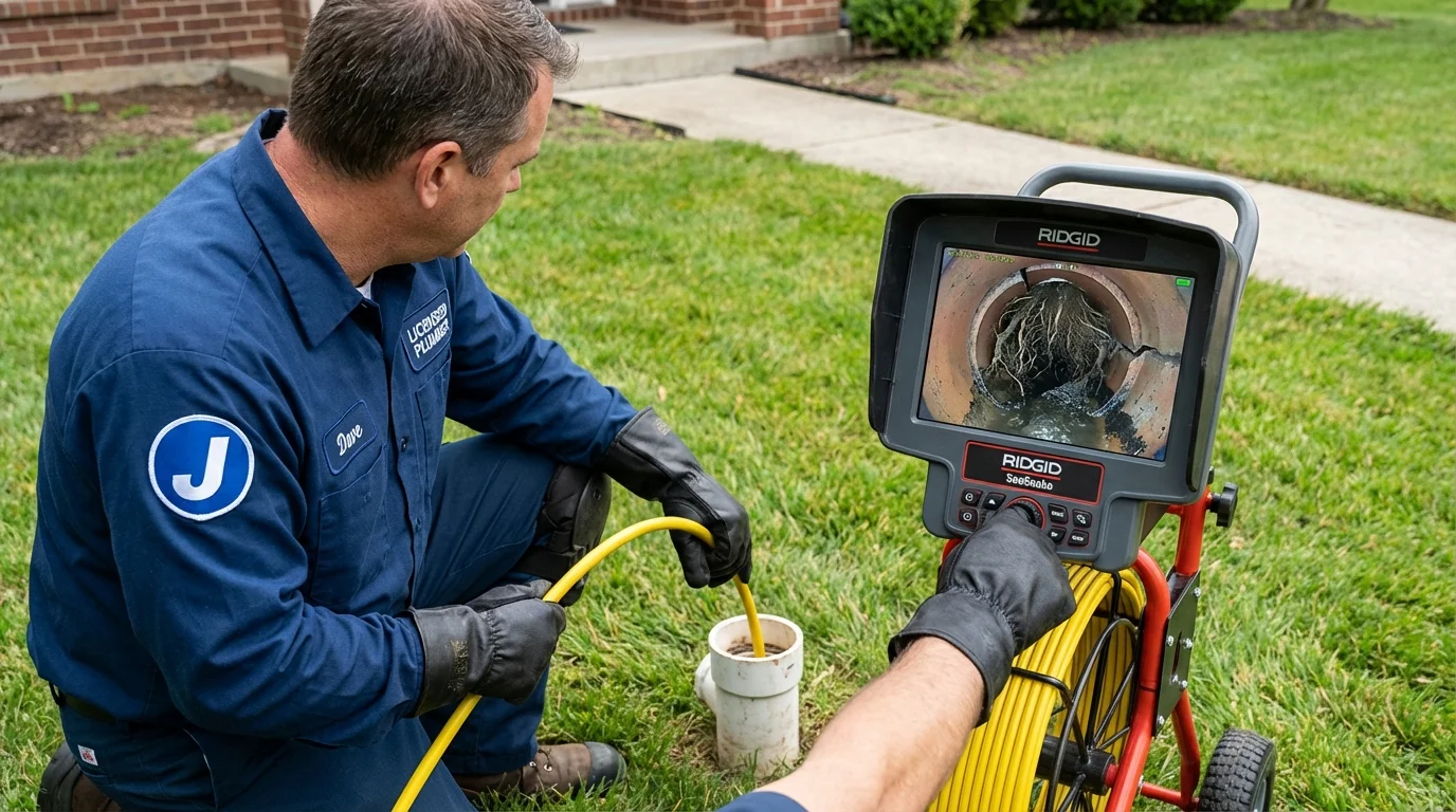 Sewer camera inspection being performed by Johns Plumbing LLC in Jenkins