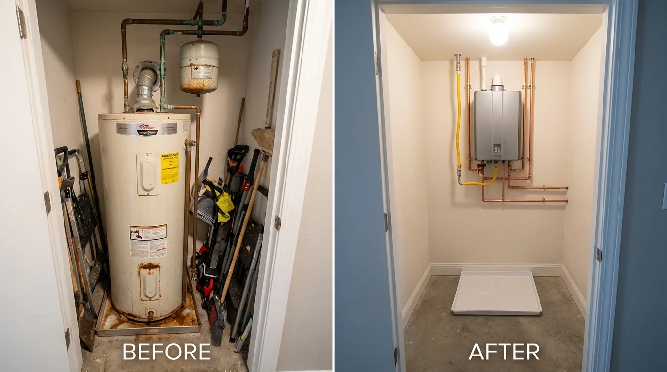 Tank water heater versus wall-mounted tankless unit comparison for Jenkins, KY homeowners