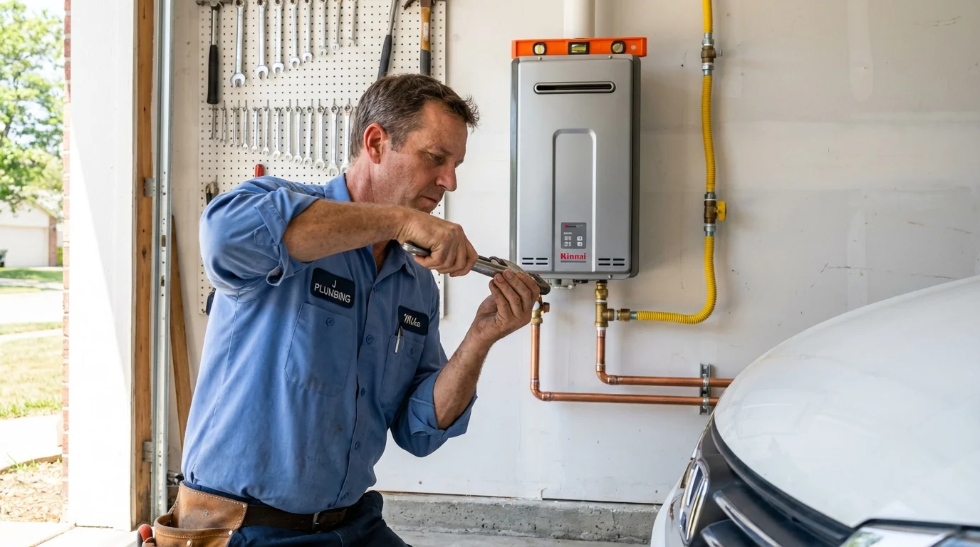 Tankless water heater installation by a Johns Plumbing LLC plumber in Jenkins